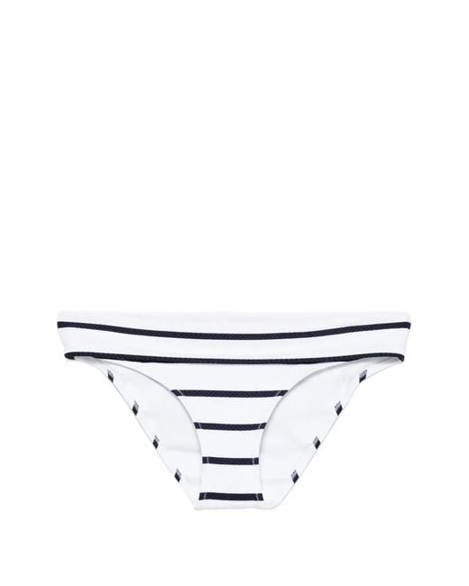 Heidi Klein White Stripe-Pattern Bikini Bottoms