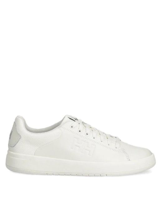 Helly Hansen White Varberg Textured Leather Sneakers for men