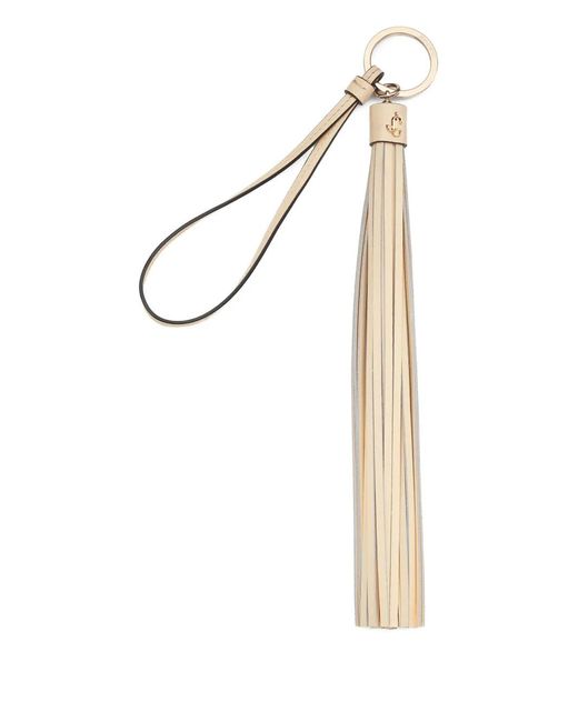 Jimmy Choo White Tassel Keyring Charm