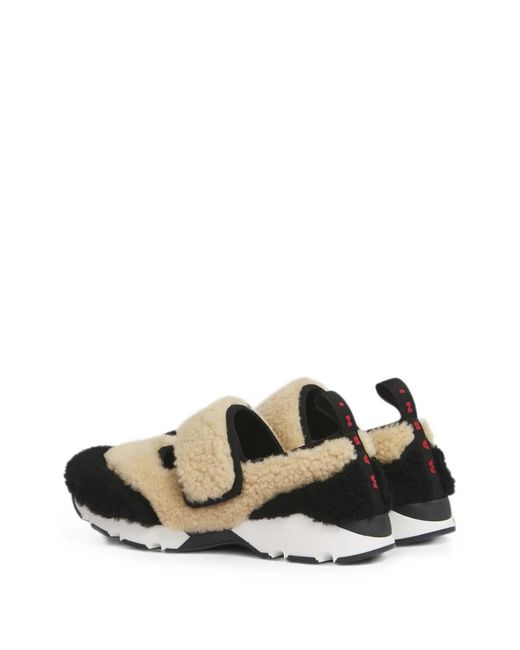 Marni White Shearling Sneakers