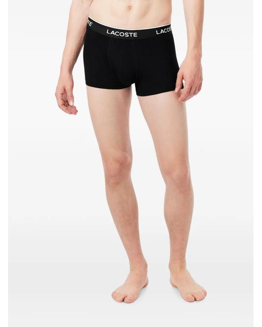 Lacoste Black Logo-Waistband Boxers (Set Of Three) for men