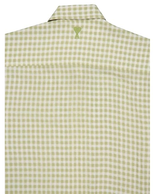 AMI Natural Gingham-Print Shirt for men