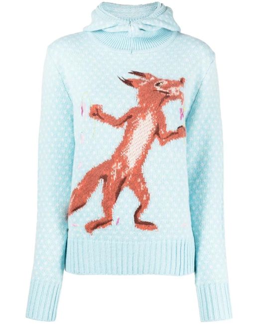 Maison Kitsuné Hoodie Met Print in het Blue