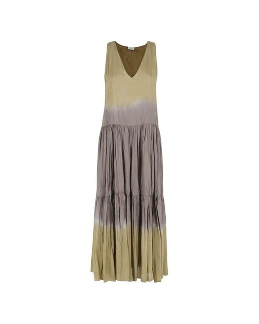 Roberto Collina White Tie-Dye Effect Maxi Dress