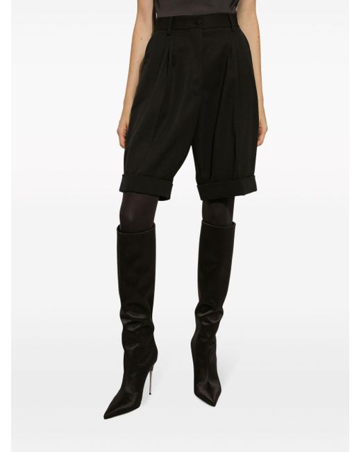 Pantalones cortos de vestir de talle alto Dolce & Gabbana de color Black