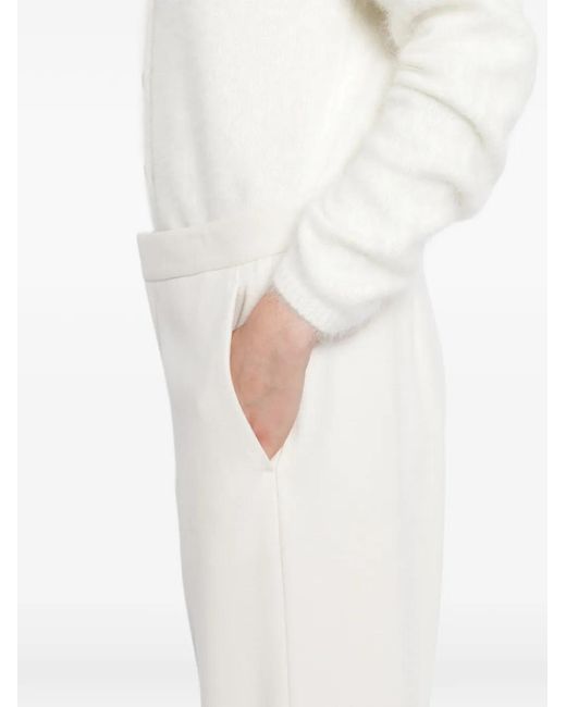 James Perse White Brushed Knit Trousers