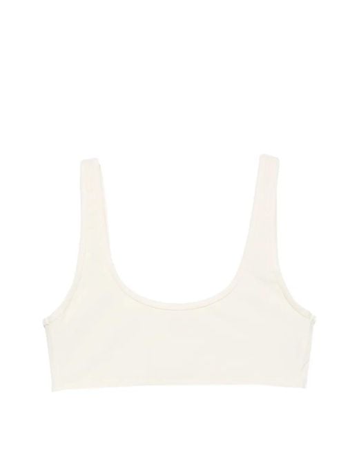 Totême White U-Neck Bikini Top