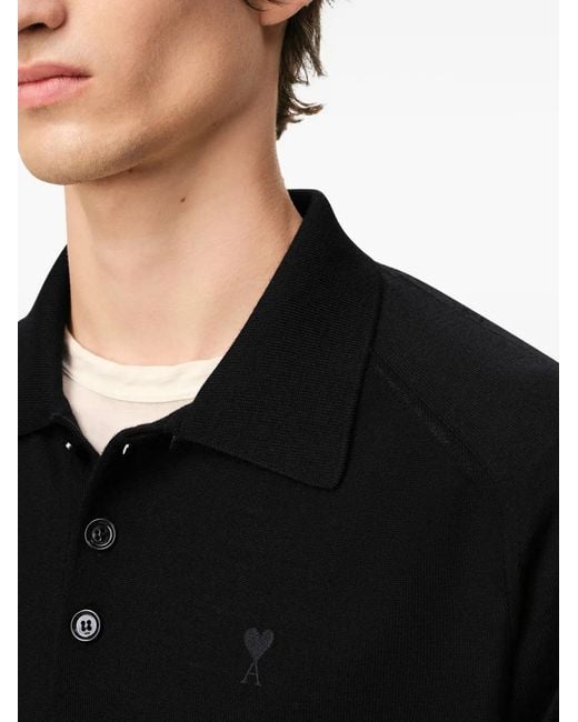Polo Ami De Coeur Con Botones AMI de hombre de color Black