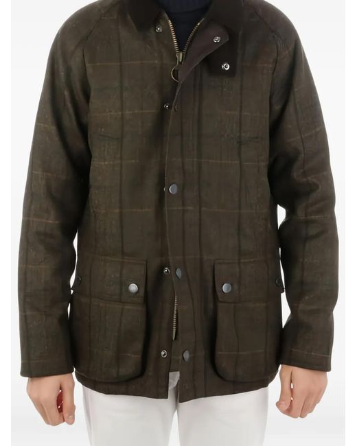Barbour Black Checked Corduroy Collar Jacket