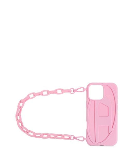 DIESEL Pink Oval D-Logo Iphone 16 Pro Max Case