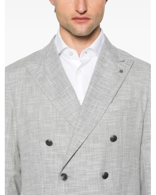 Tagliatore Gray Mélange-Effect Blazer for men