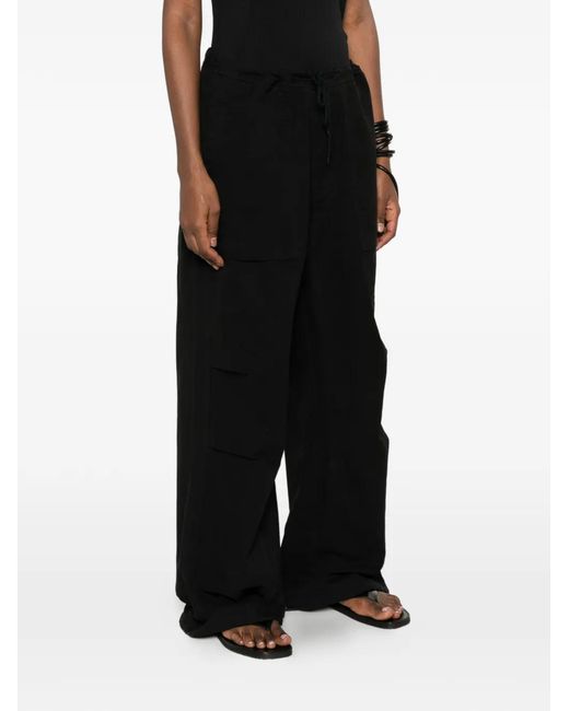 Entire studios Black Drawstring Cargo Trousers