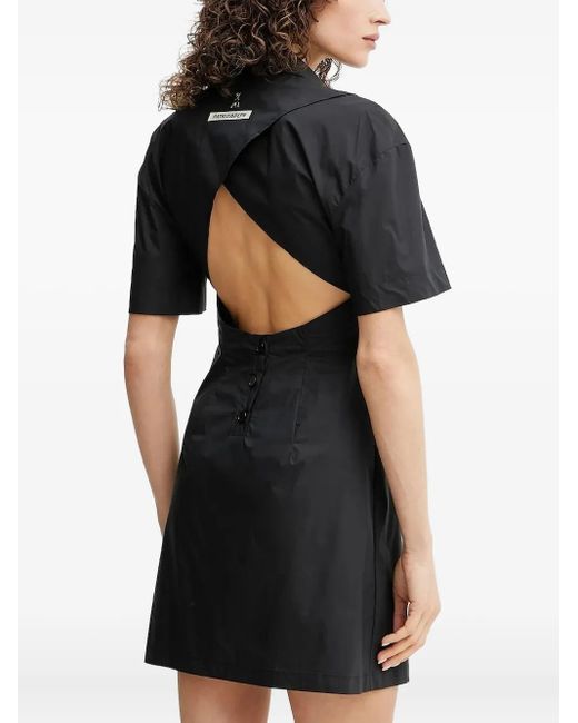 Patrizia Pepe Black Open-Back Button-Front Dress