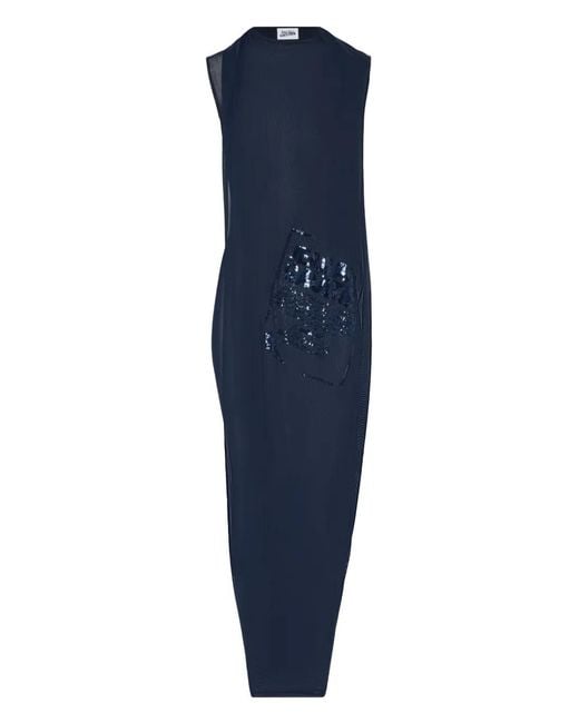 Jean Paul Gaultier Blue Sequin-Embellished Maxi Dress