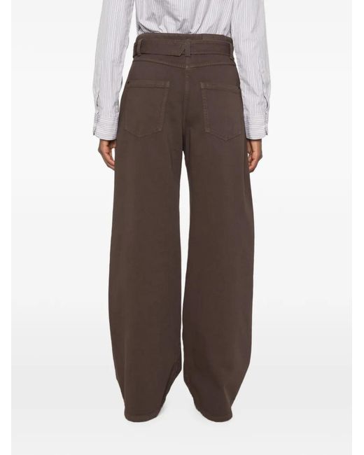 Brunello Cucinelli Brown Belted Wide-Leg Trousers