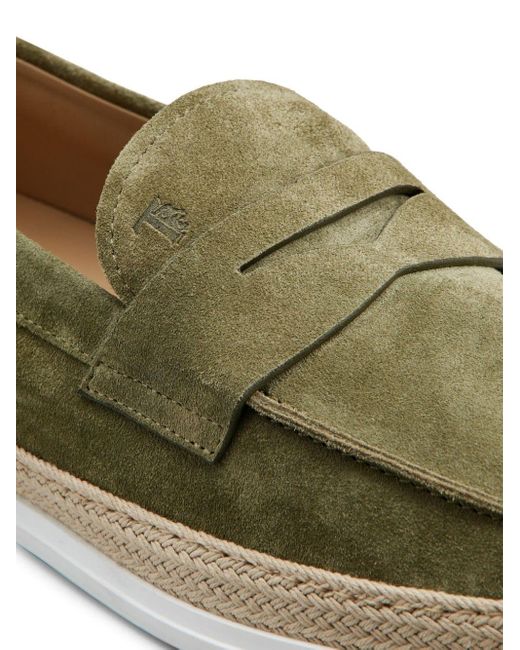 Tod's Green Gommino Suede Loafers for men