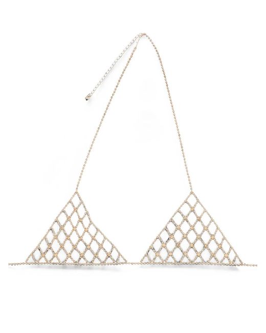 DSquared² White Rhinestone Bra