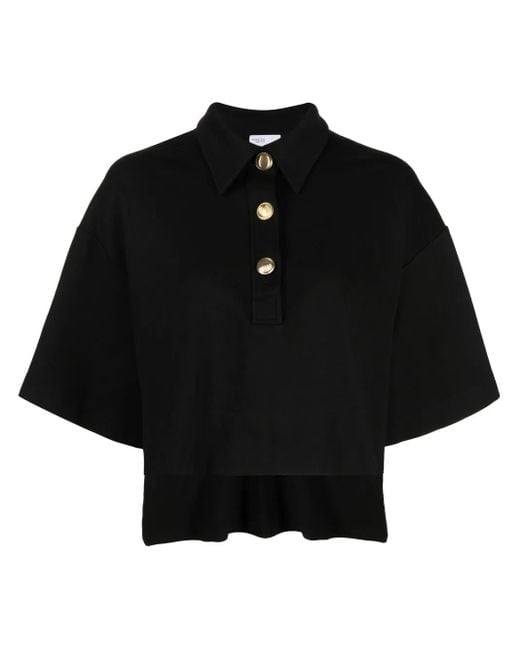 Rosetta Getty Cropped Polotop in het Black