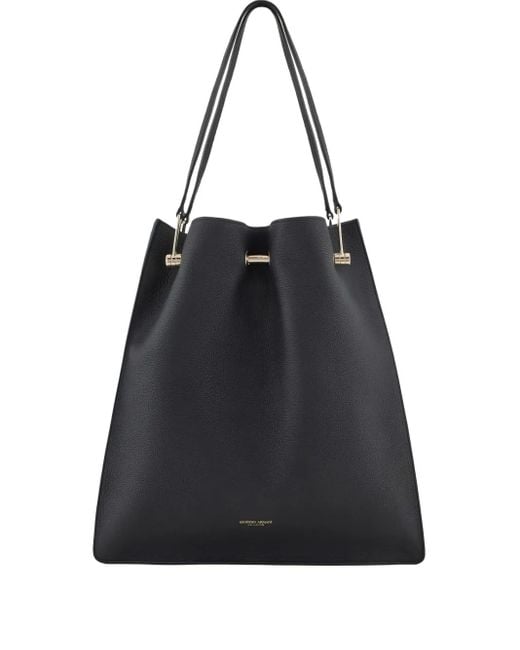 Giorgio Armani Leren Schoudertas in het Black