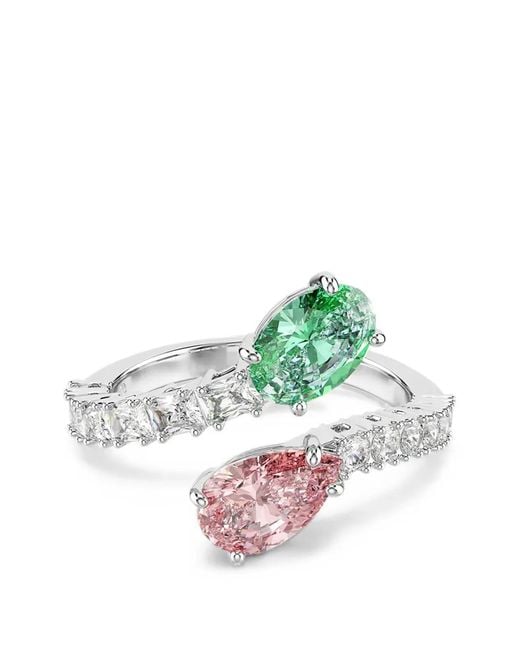 Swarovski Green X Ariana Grande Crystal-Embellished Open Rings