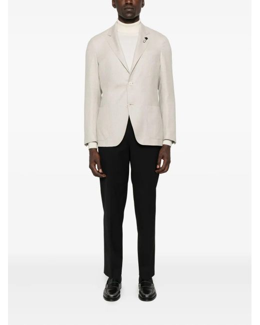 Lardini White Patch Pocket Two Button Jacket for men