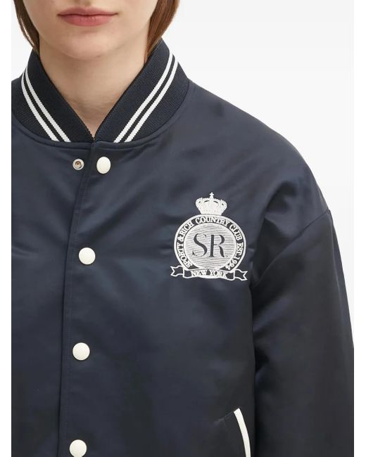 Sporty & Rich Blue Bomberjacke Mit Logo-Stickerei