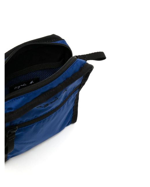 agnès b. Engravedlogo Messenger Bag in Blue Lyst