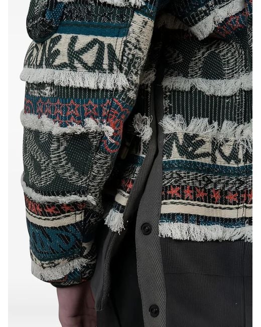 Sacai Gray X Eric Haze Jacquard-pattern Bomber Jacket for men