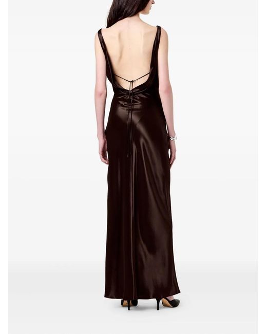 Nicholas Purple Alfina Cowl-Neck Slit Maxi Dress