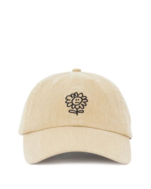 sunflower Natural Distressed-Effect Embroidered Cap for men