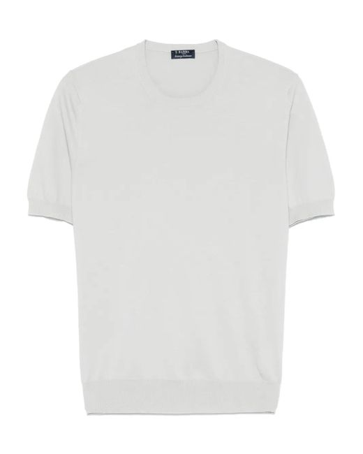 メンズ Barba Napoli ニット Tシャツ White