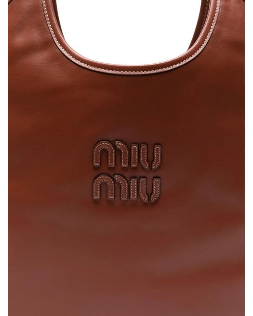 Miu Miu Brown Ivy Leather Shoulder Bag