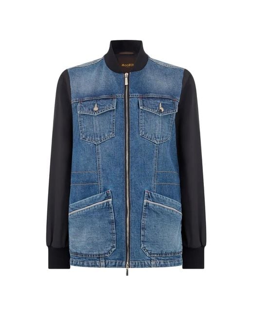 Moorer Blue Laurie Panelled Jacket