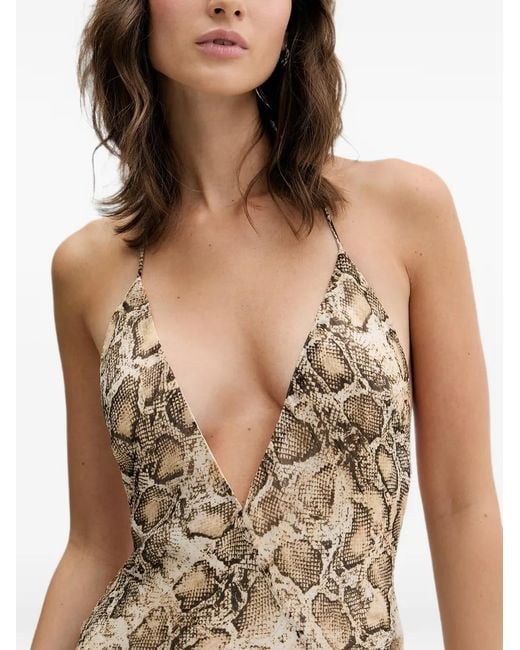 Bardot Natural Cyrel Cut-Out Gathered Maxi Dress