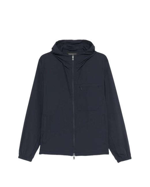 Giacca Con Cappuccio E Zip di Herno in Blue da Uomo