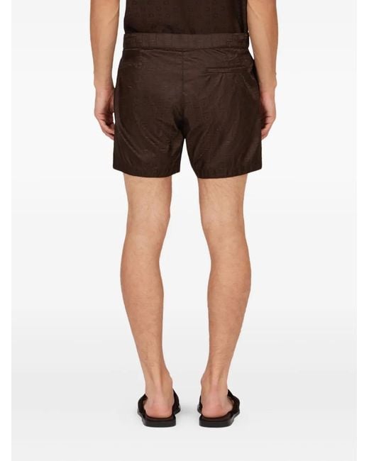 Ferragamo Black Monogram Bermuda Shorts for men
