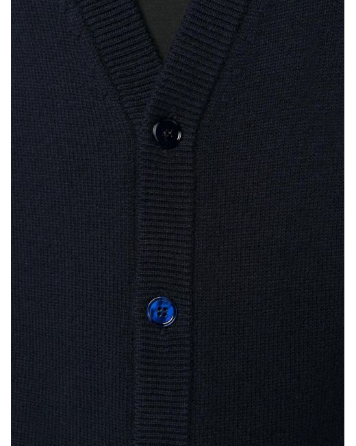 Dolce & Gabbana Blue Logo-Plaque Wool-Blend Cardigan for men