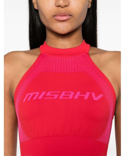 MISBHV Jacquard-logo Sports Bra in Red