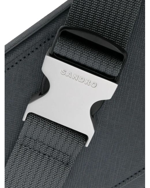 Sandro Gray Small Reconstitued Messenger Bag for men
