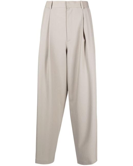 The Row White Pleated Wide-leg Trousers for men