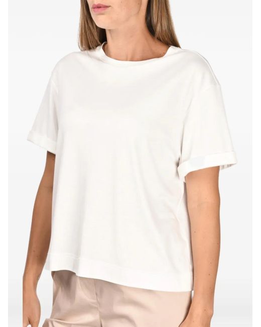 Gran Sasso White Rolled Cuff Top