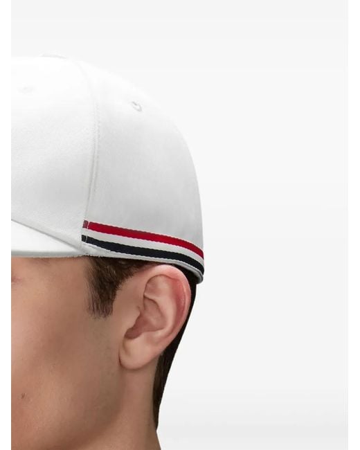 Thom Browne White Embroidery Cap for men