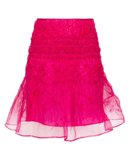CECILIE BAHNSEN Pink Vida Silk Mini Skirt