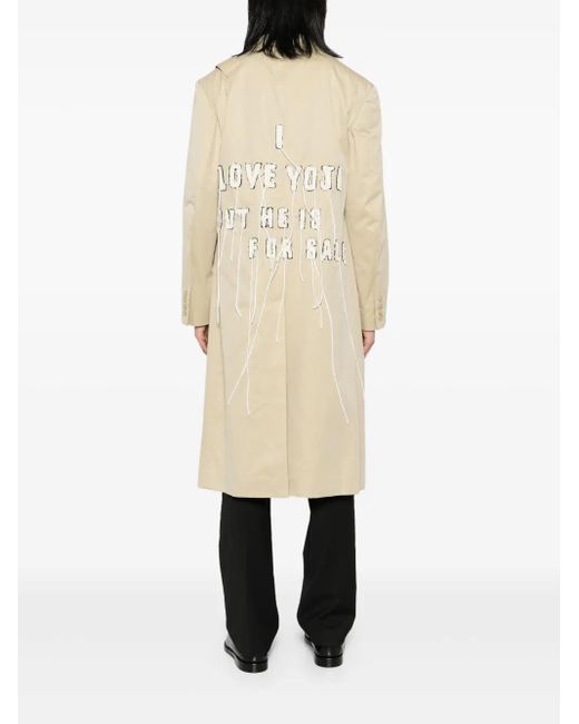 メンズ Yohji Yamamoto スローガンパッチ シングルジャケット Natural