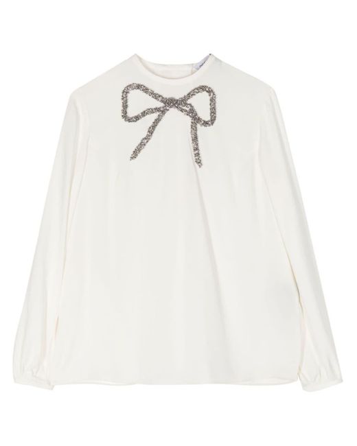 Dice Kayek White Sequin-embellishment Silk Shirt