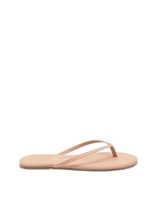 TKEES Pink Lily Leather Slippers