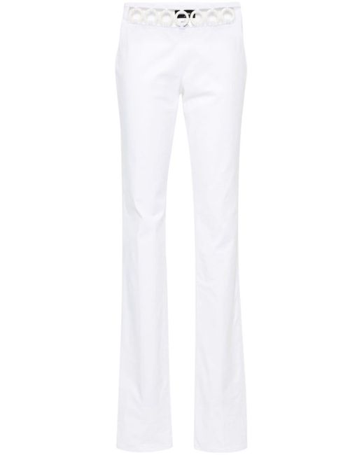 DSquared² White Sharpei Ring-embellished Trousers
