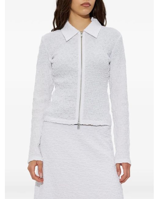 Samsøe & Samsøe White Zip Collared Top