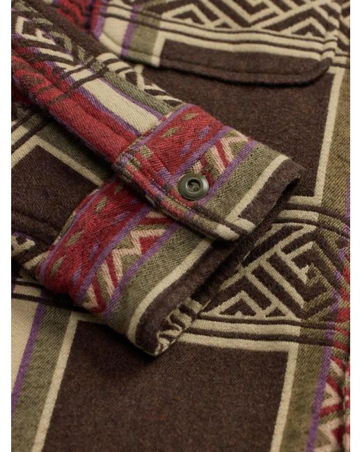 RRL Gray Checked Padded Shirt Jacket for men