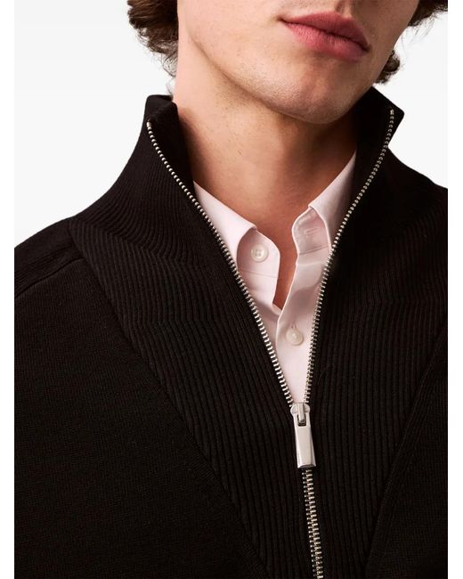 Calvin Klein Black Zip-Up High-Neck Jumper for men